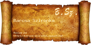 Barcsa Szironka névjegykártya